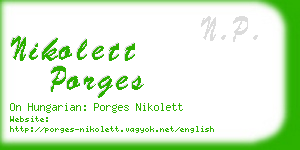 nikolett porges business card